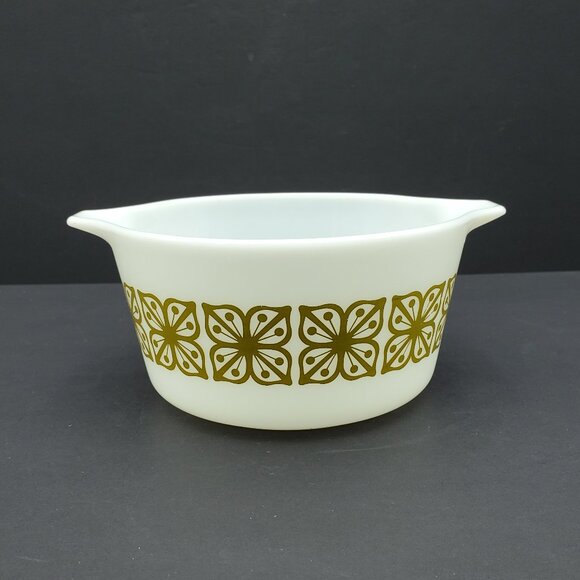 Pyrex Autumn Floral Verde Floral Square Flowers Casserole Dish 473 1 Quart Baker - Picture 4 of 8